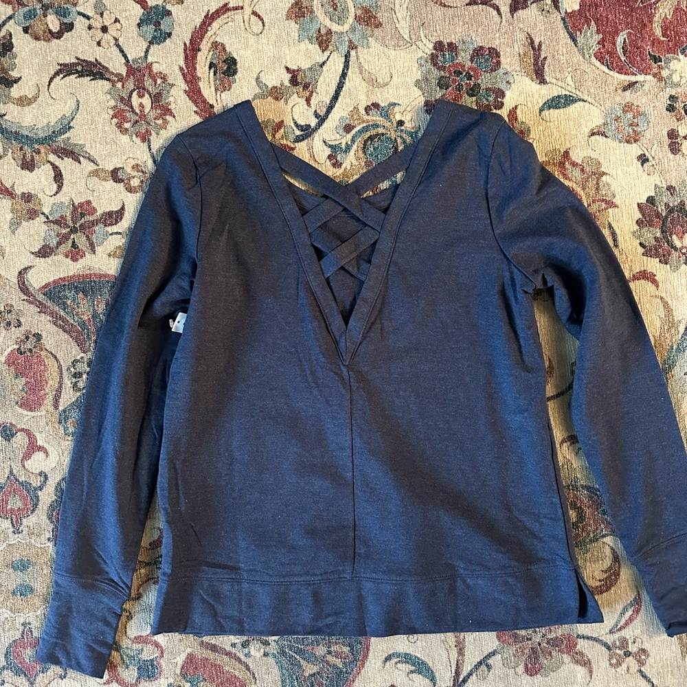 Old Navy Active Navy Blue Top with Crisscrossed Back